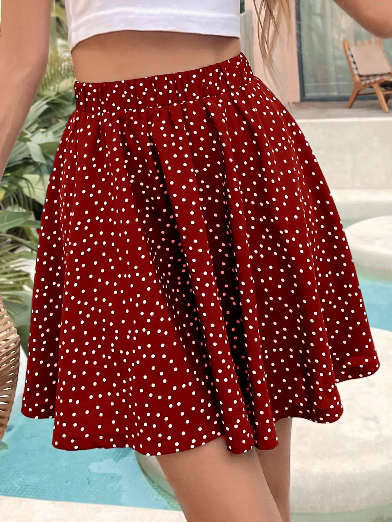 Boho Polka Dot High Waist Short Women Skirt