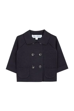 Cardigan - Navy Wool Knit