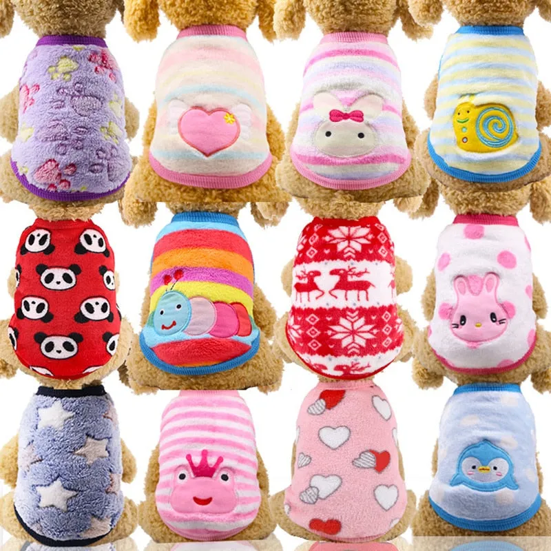 Cartoon Pet Coats Jacket Warm Fleece Costumes Clothes