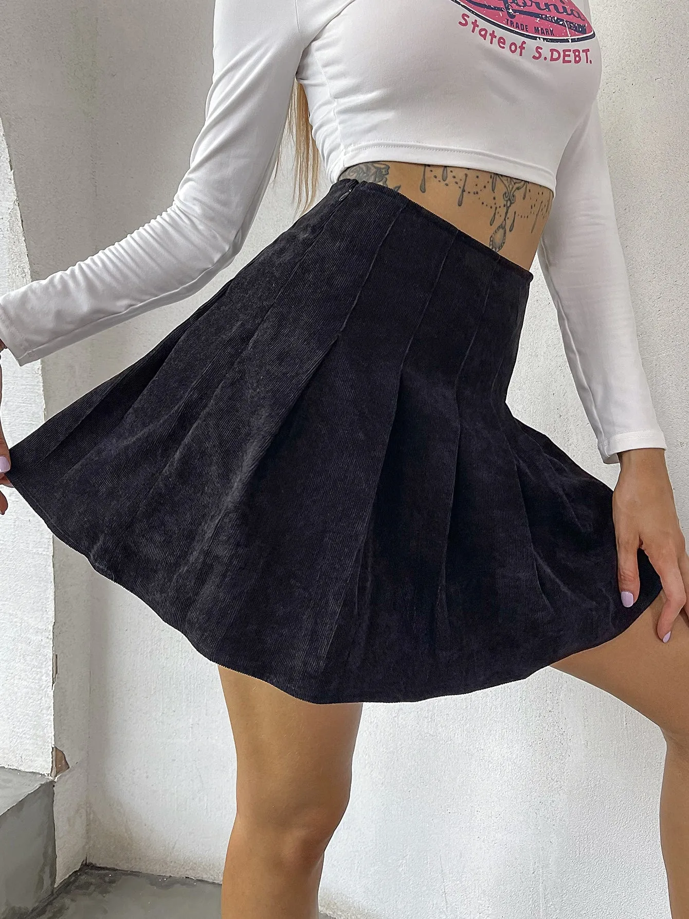 Casual Plain Zipper High Waist Mini Women Skirts