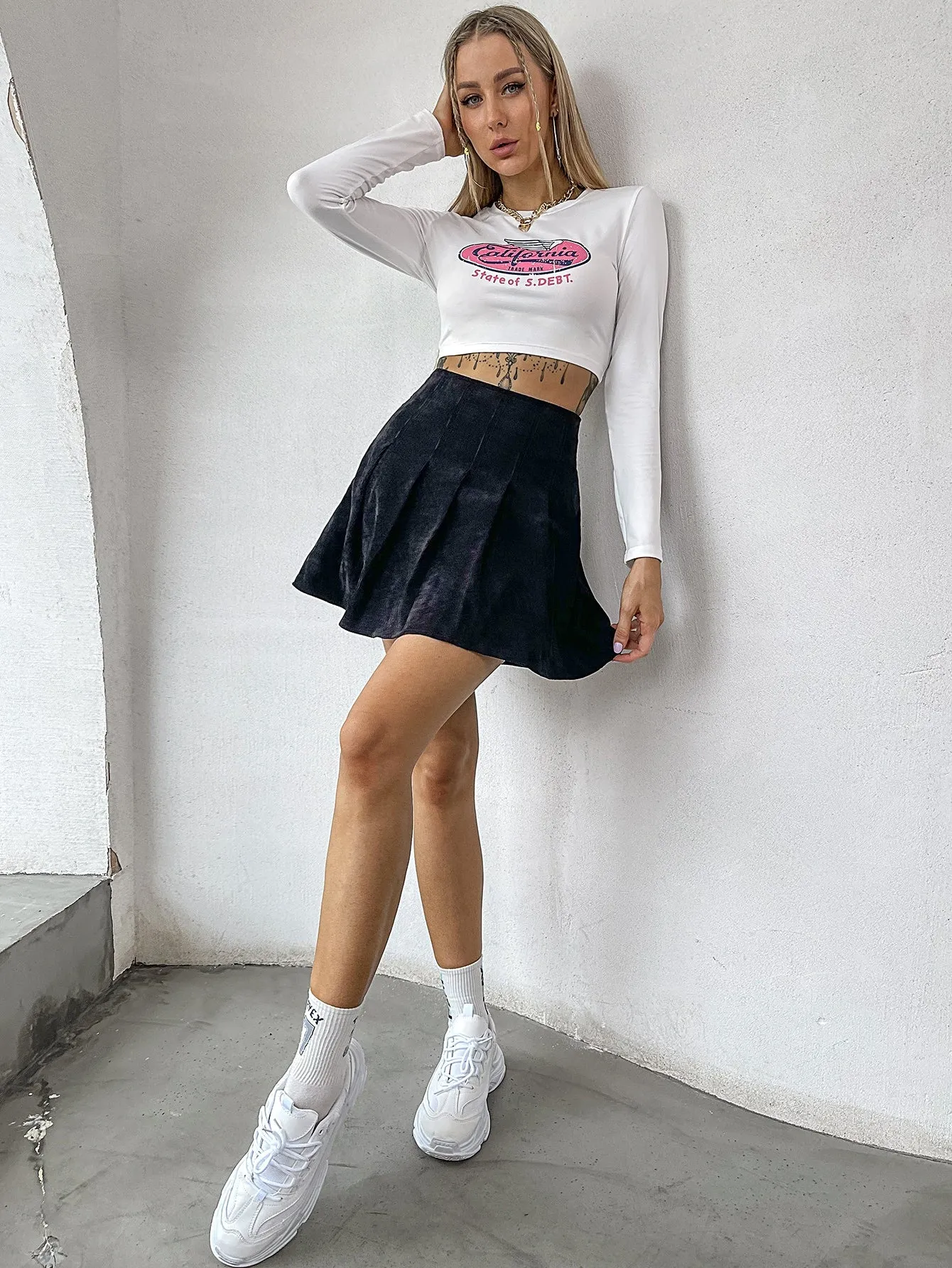 Casual Plain Zipper High Waist Mini Women Skirts