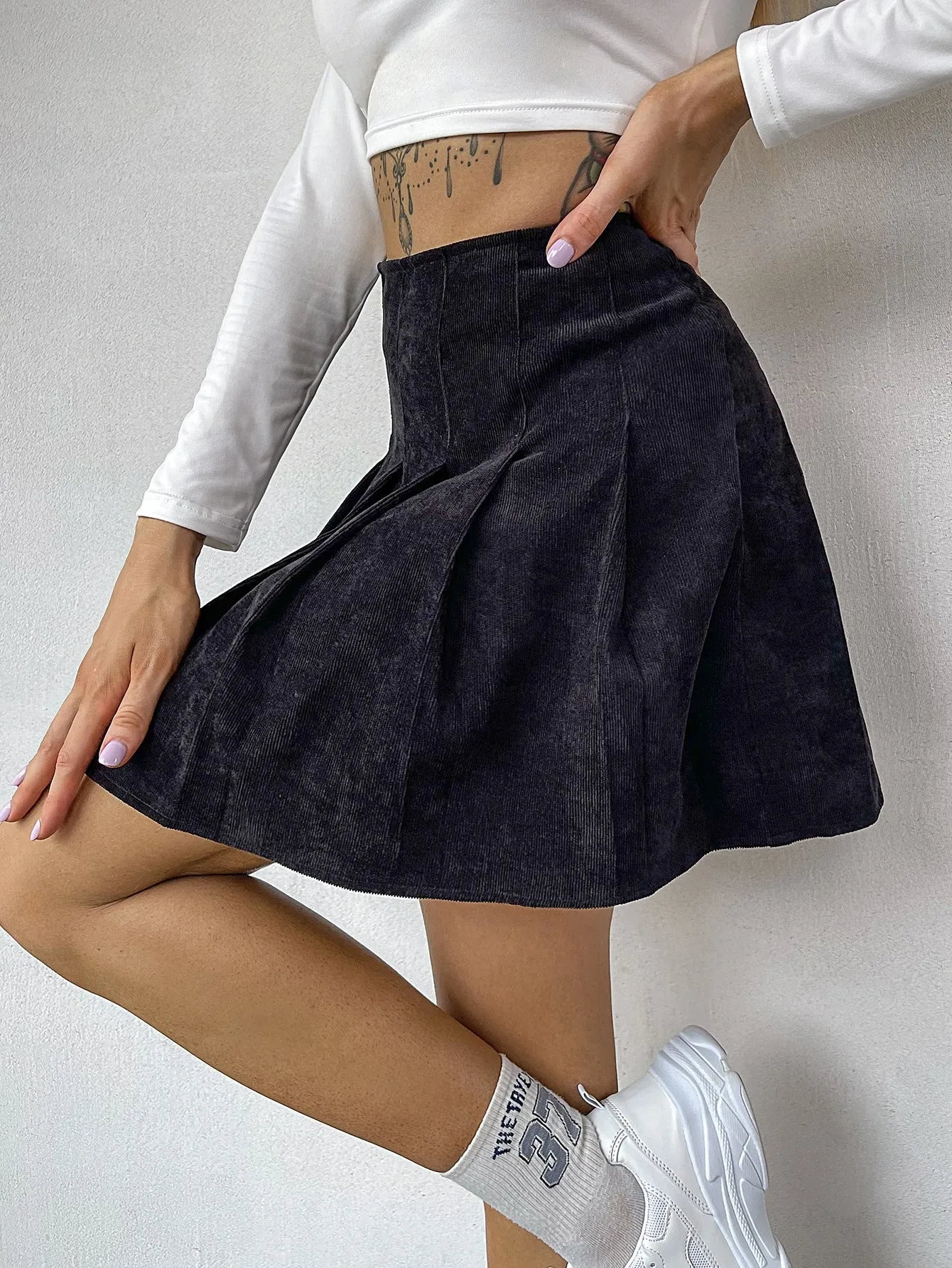 Casual Plain Zipper High Waist Mini Women Skirts