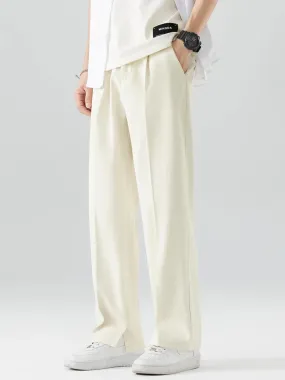 Casual Polyester Straight Loose Drape Trousers