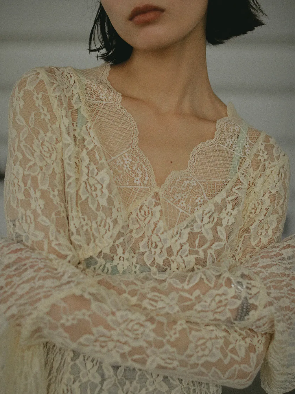 COMBINATION LACE TOP