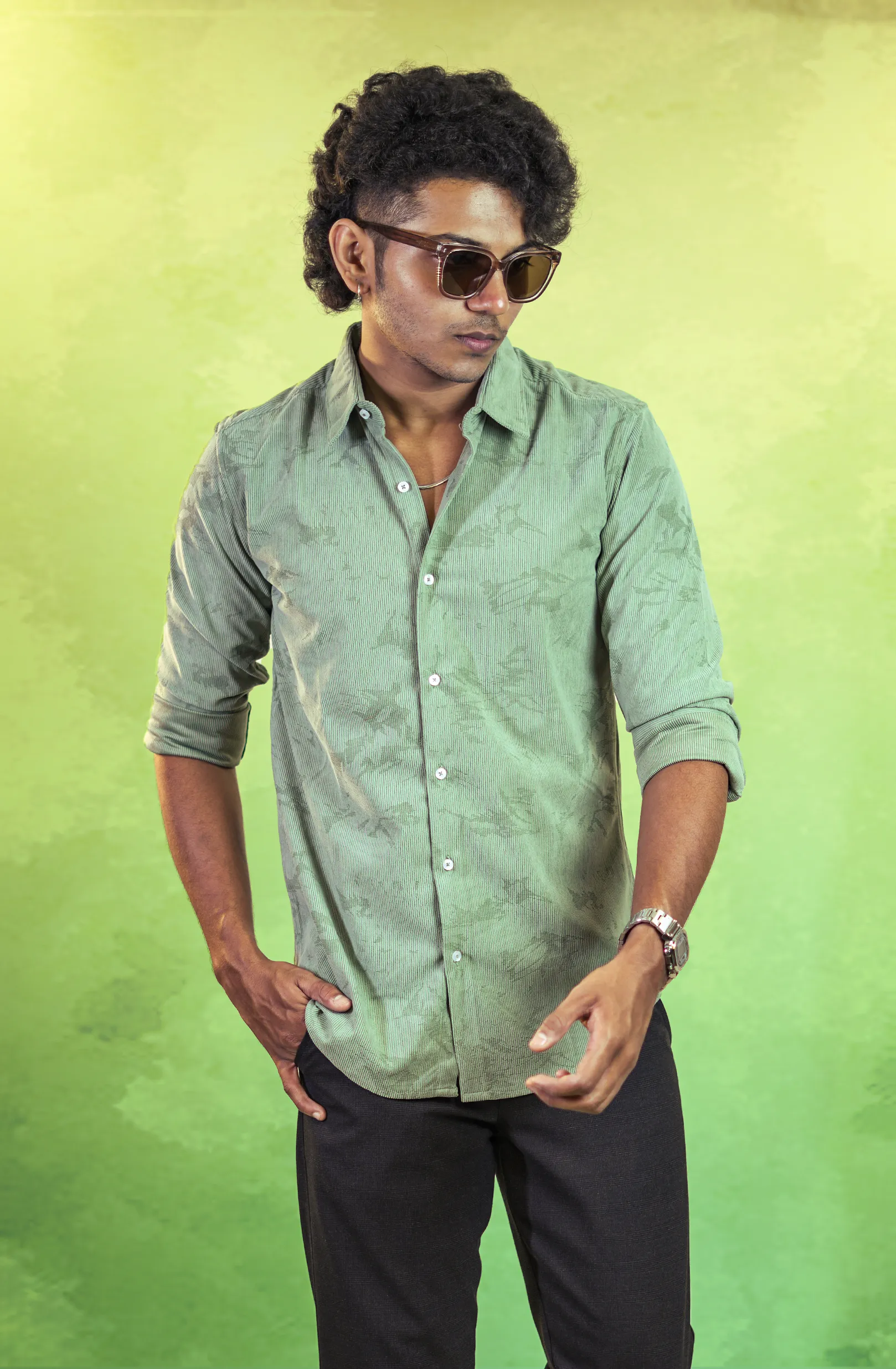 Corduroy Olive Green Shirt