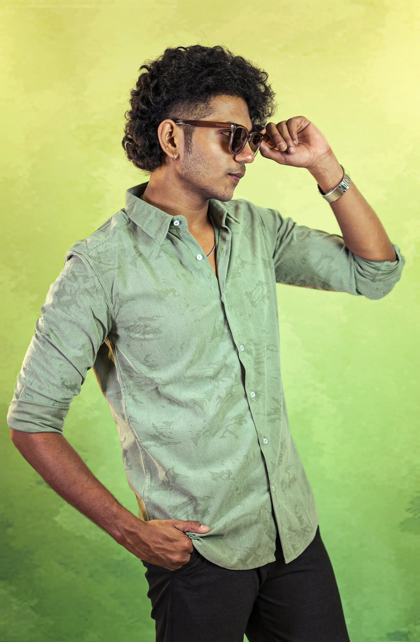 Corduroy Olive Green Shirt