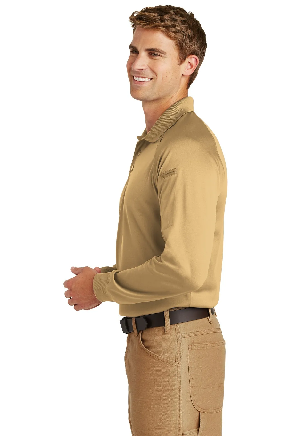 CornerStone Long Sleeve Tactical Polo, Tan