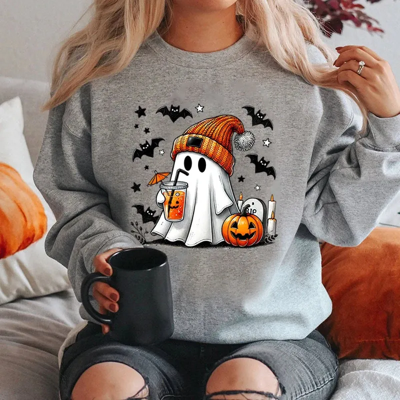 Cute Ghost Pumpkin Themed Sweater