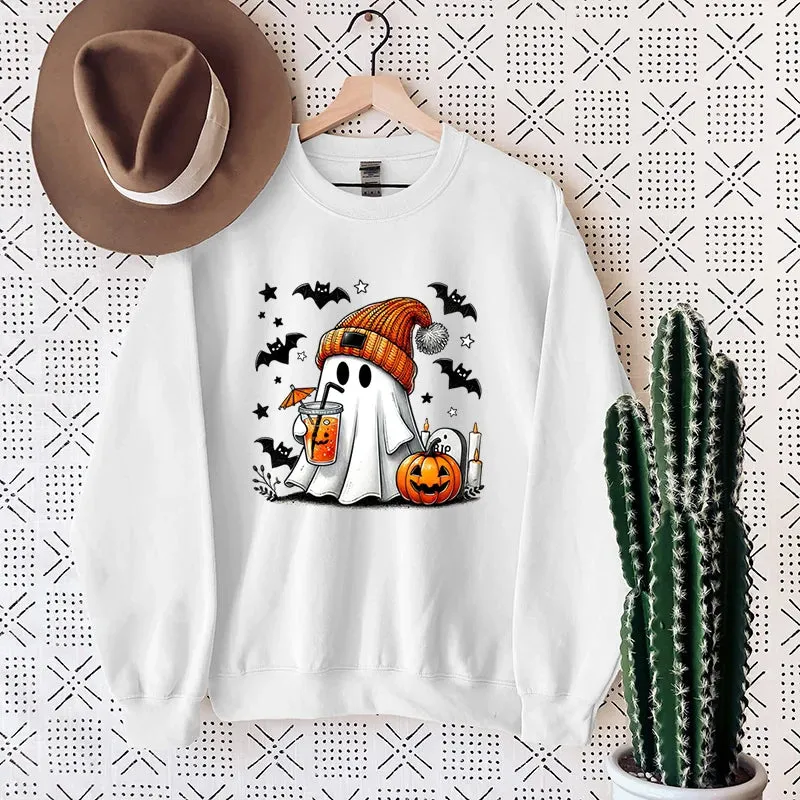 Cute Ghost Pumpkin Themed Sweater