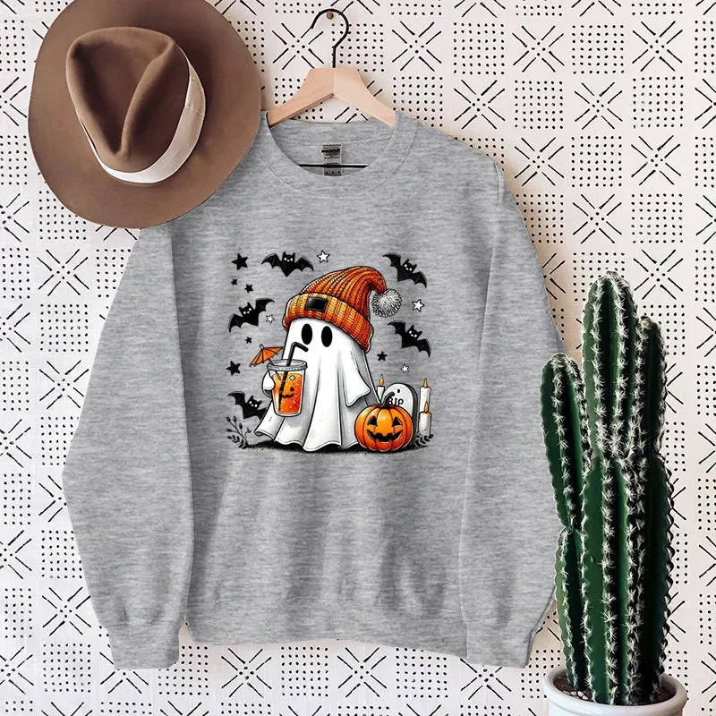 Cute Ghost Pumpkin Themed Sweater