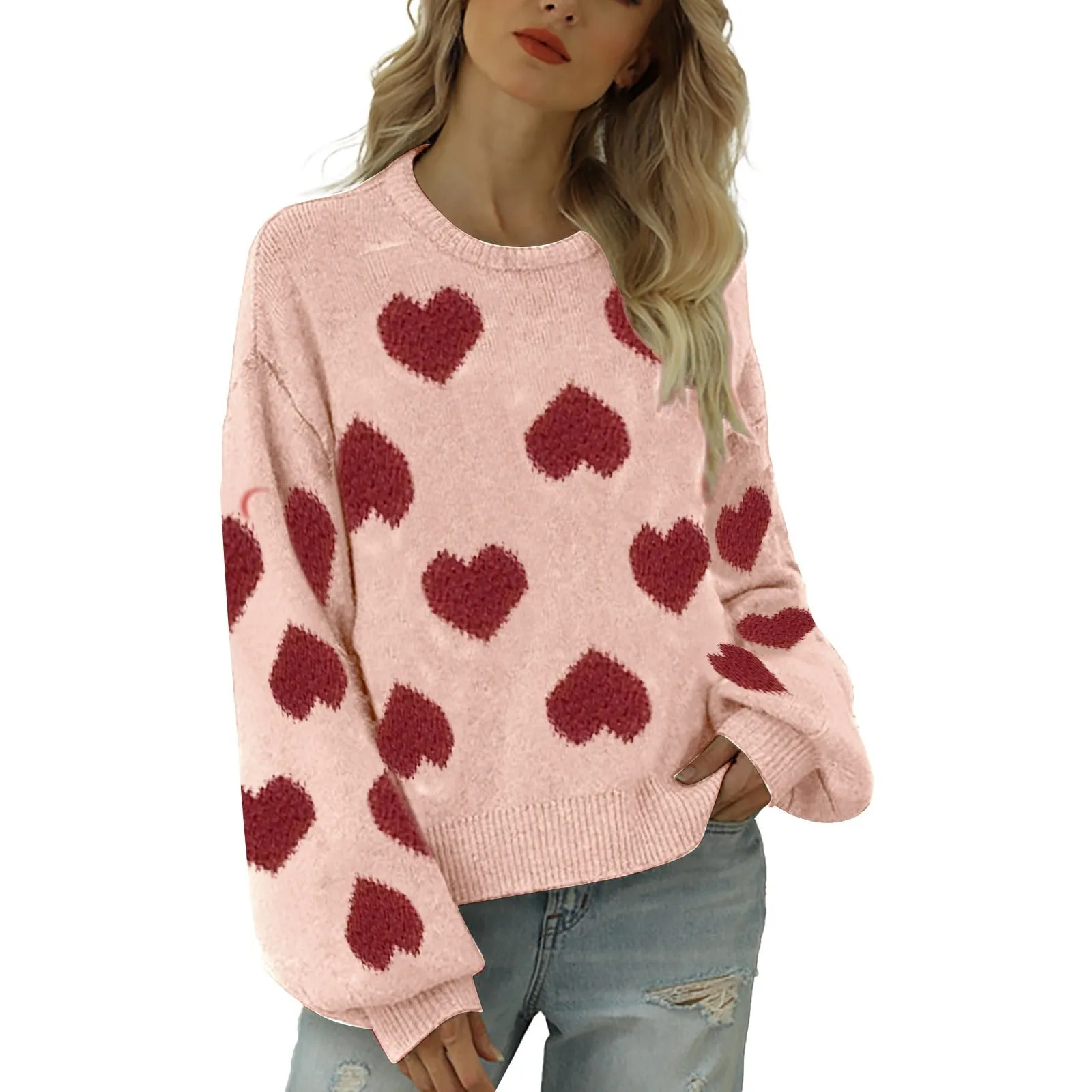 Cute Love Pattern Knit Sweater