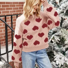 Cute Love Pattern Knit Sweater