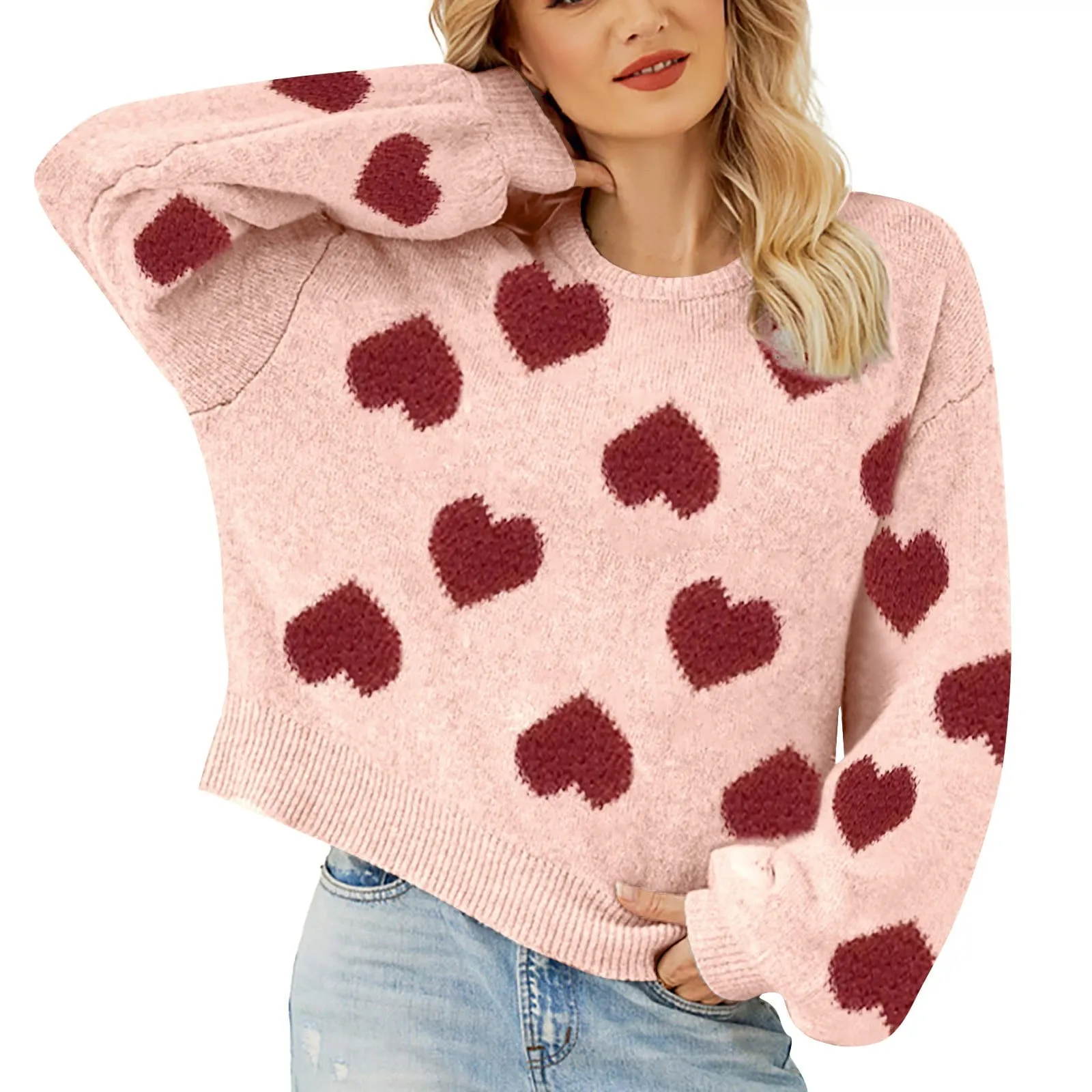 Cute Love Pattern Knit Sweater