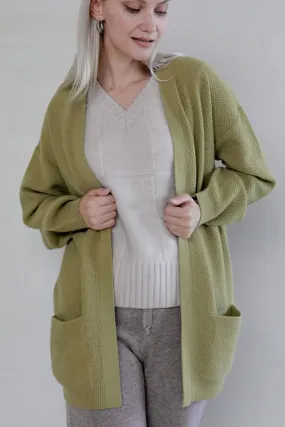 Draped Open Front Cardigan