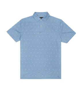 Geometric Print Polo Blue