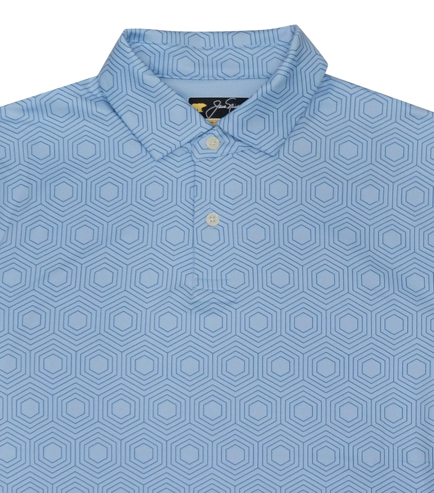 Geometric Print Polo Blue