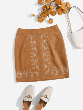 Geometric Short Plus Size Skirt