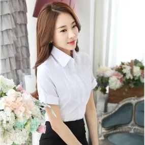 Grace – Elegant Button-Up Short Sleeve Blouse for Summer