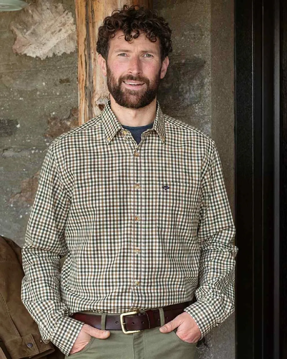 Hoggs of Fife Garvock Cotton Twill Herringbone Check Shirt