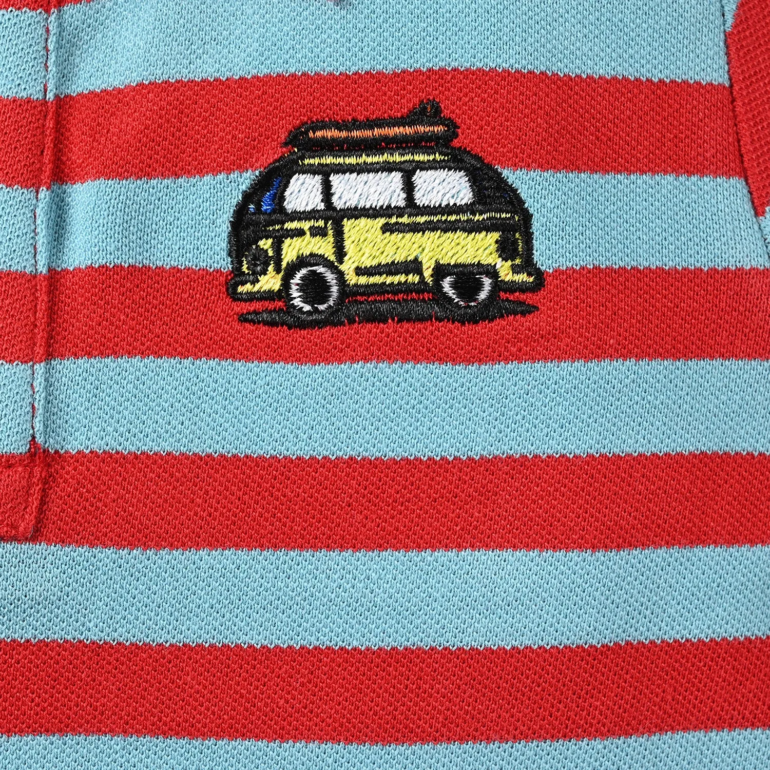 Infant Boys Cotton PK Polo Bus-F. Scarlet