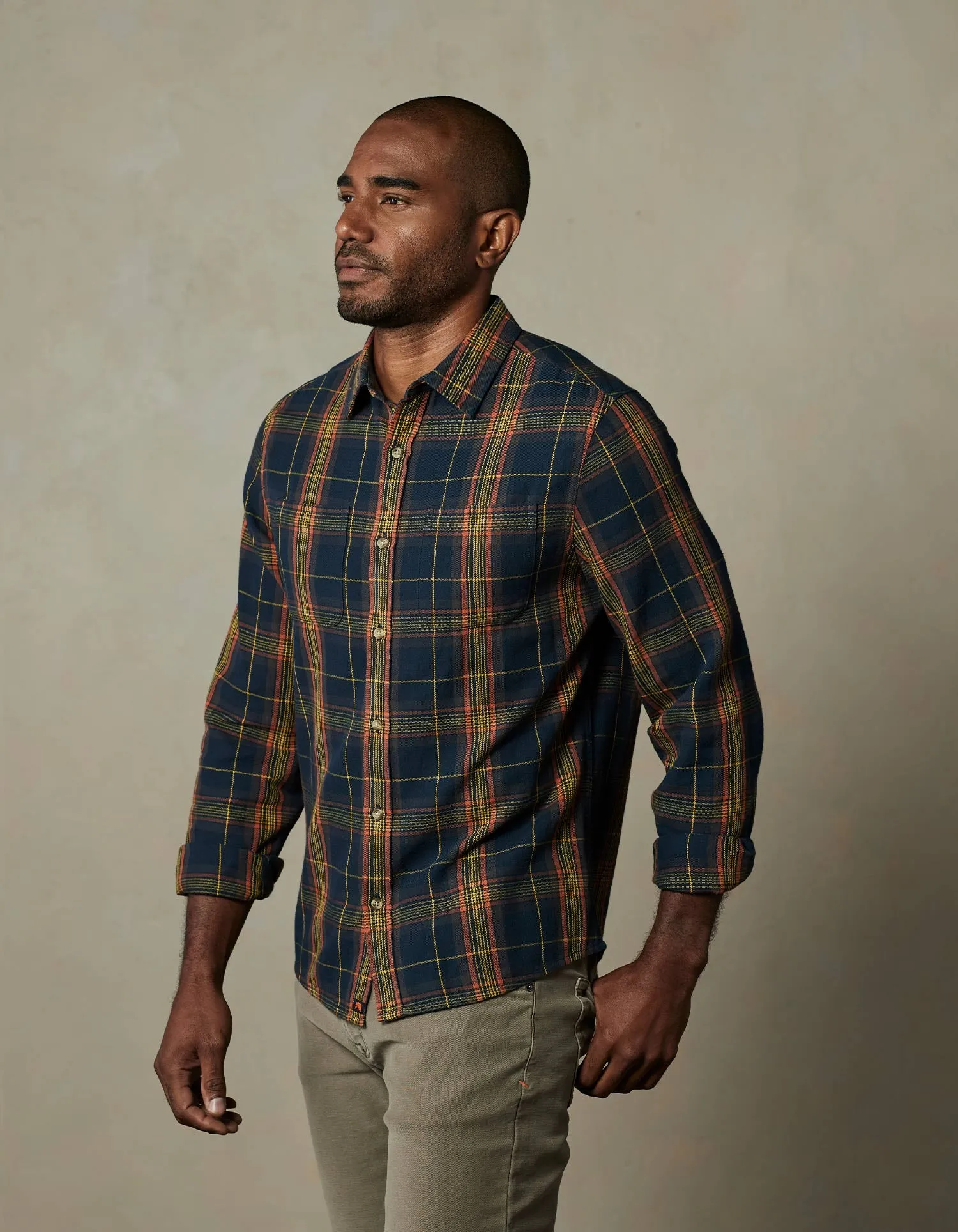 Jackson Lightweight Flannel in Pacific Plaid