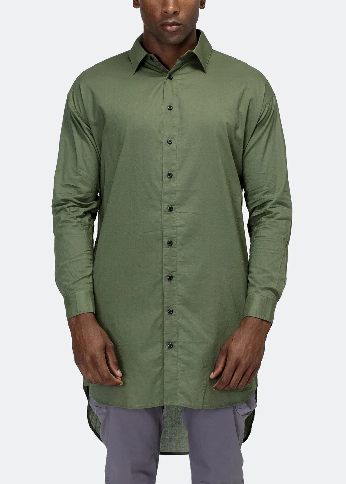 Konus Men's Elongated Button Up Shirt