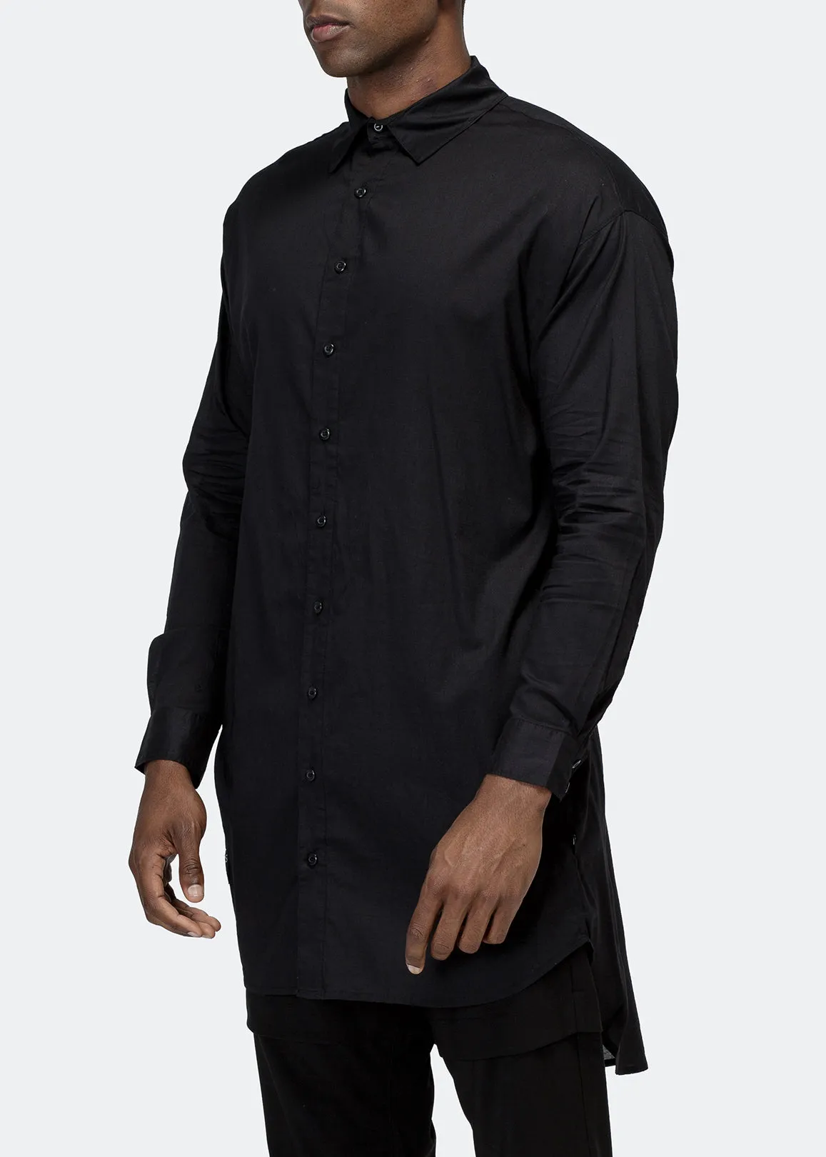 Konus Men's Elongated Button Up Shirt