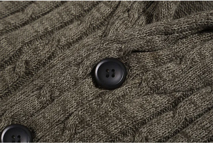 Men's Winter Retro Warm Woolen Knitted Slim Cardigan