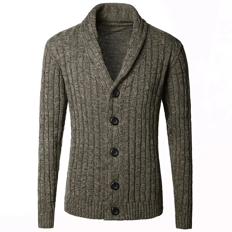 Men's Winter Retro Warm Woolen Knitted Slim Cardigan