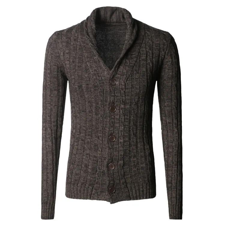 Men's Winter Retro Warm Woolen Knitted Slim Cardigan