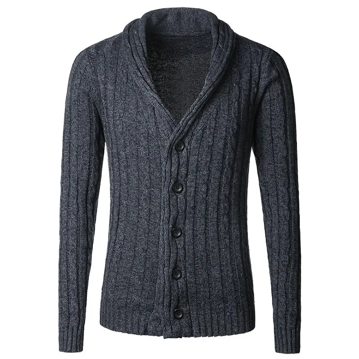 Men's Winter Retro Warm Woolen Knitted Slim Cardigan