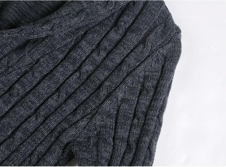 Men's Winter Retro Warm Woolen Knitted Slim Cardigan