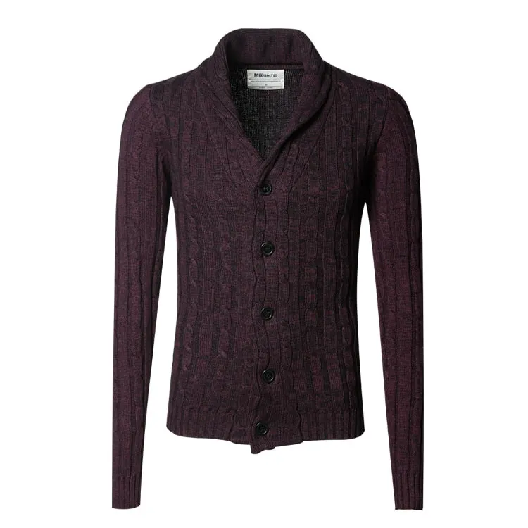 Men's Winter Retro Warm Woolen Knitted Slim Cardigan