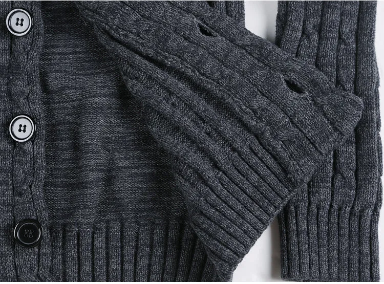 Men's Winter Retro Warm Woolen Knitted Slim Cardigan