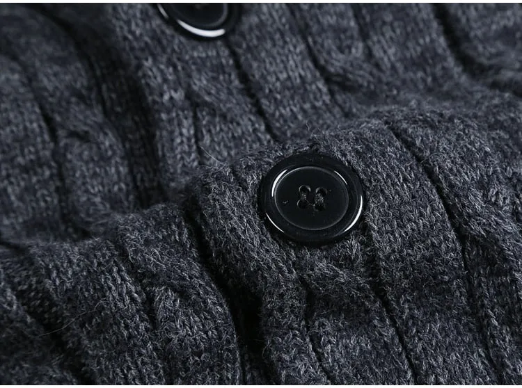 Men's Winter Retro Warm Woolen Knitted Slim Cardigan