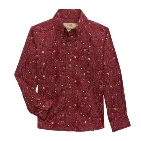 Men's Wrangler® Classic Long Sleeve Shirt in Red Paisley 112355254