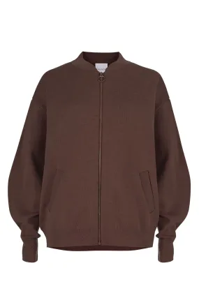 Onda 100% Merino Bomber Jacket Chocolate