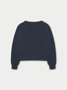 OVERSIZED JERSEY CARDIGAN - NAVY