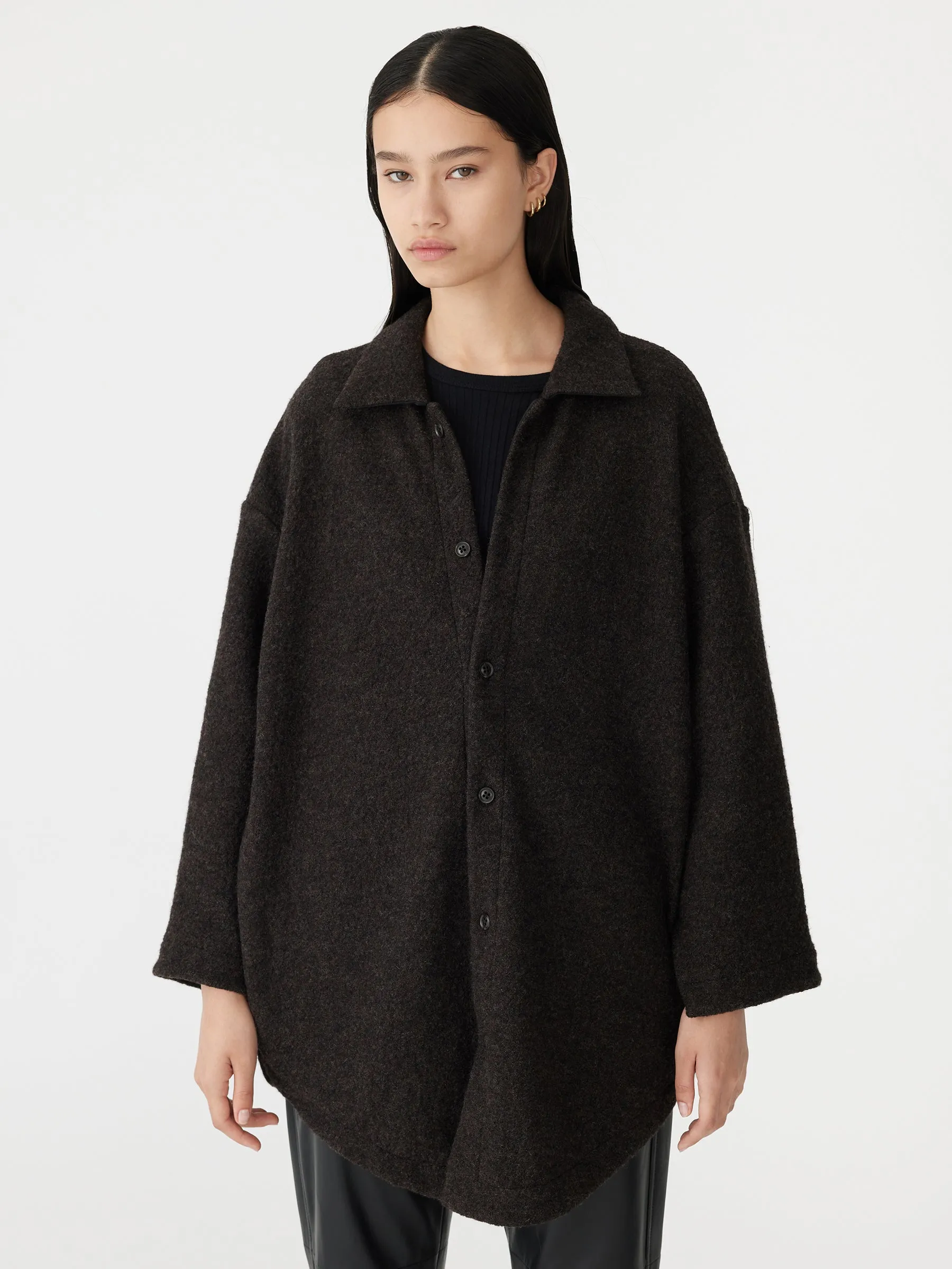 oversized woollen shirt