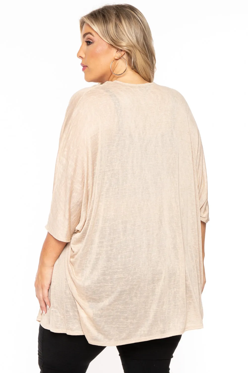 Plus Size Cozy Vibes Cardigan - Taupe