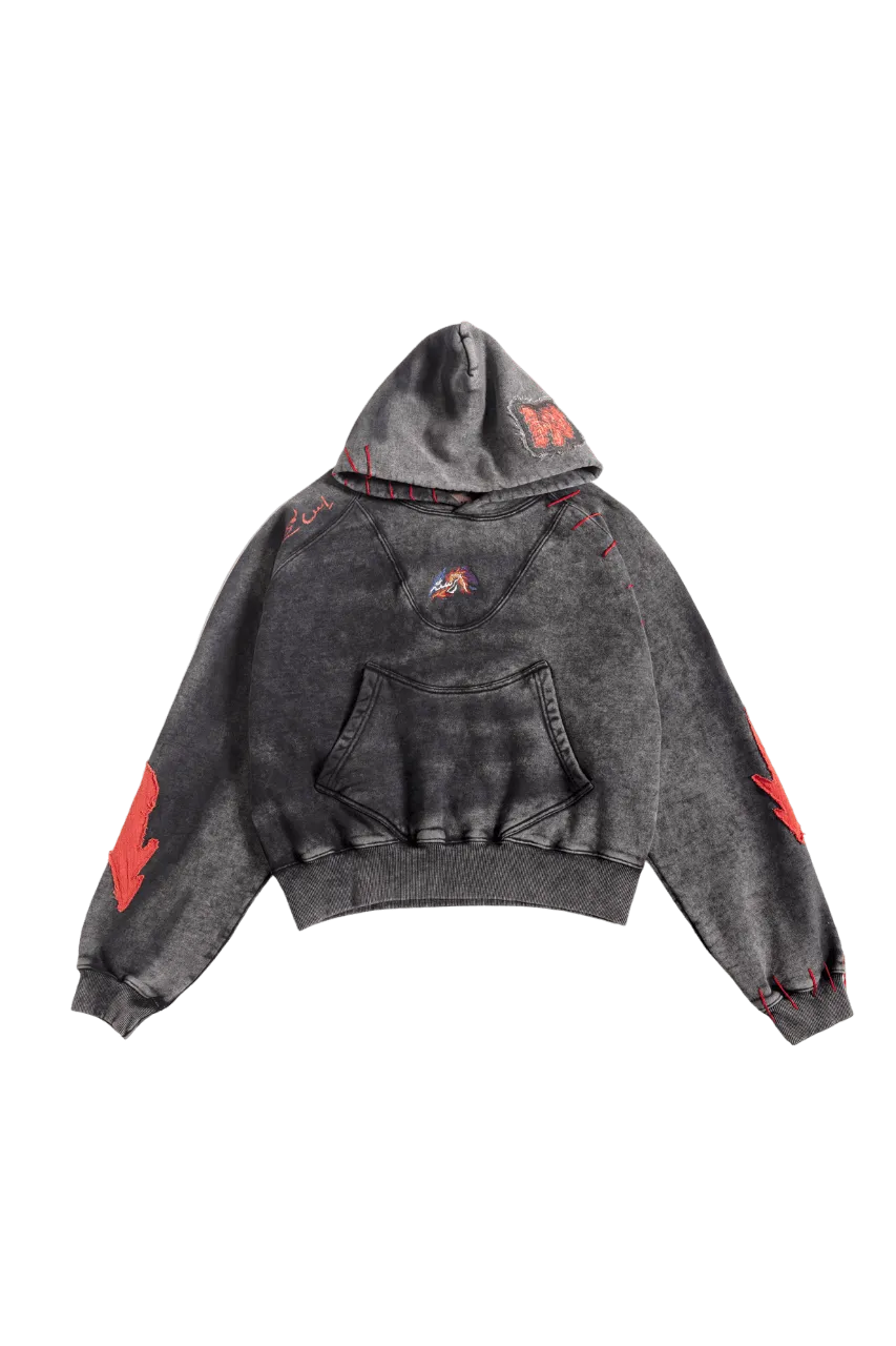 "ETERNAL FLAME" ACID WASH HOODIE