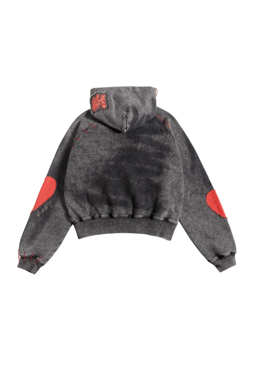 "ETERNAL FLAME" ACID WASH HOODIE