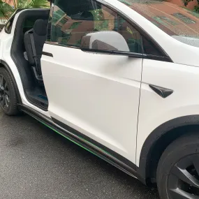 Real Carbon Fiber Side Skirts For 2021  Model X