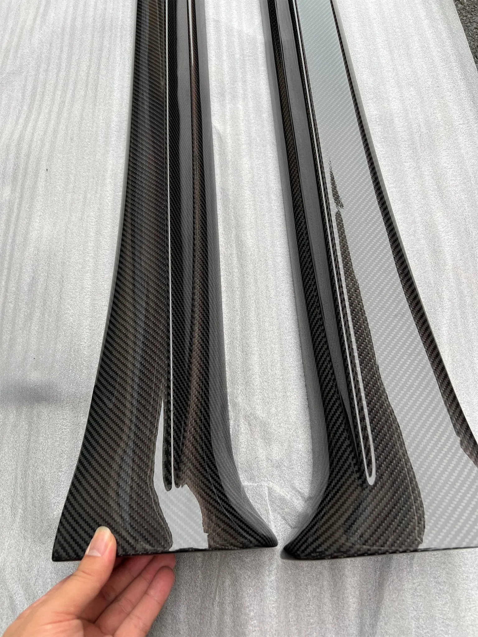 Real Carbon Fiber Side Skirts For 2021  Model X