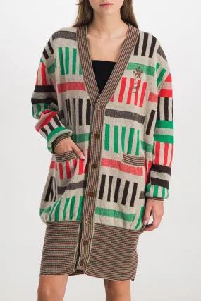 Rug long oversized stripped cardigan