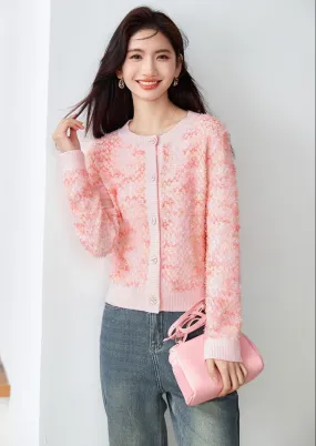 SPRING FRENCH PINK CARDIGAN TOP