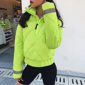 Women's Autumn Casual Warm Zipper High Neck Coat