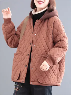 Women's Vintage Warm Quilted Cotton Coats for Winter