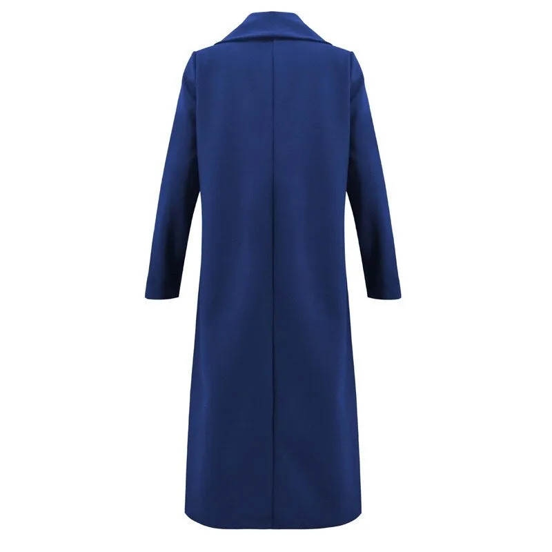 Women's Winter Casual Solid Woolen Warm Coat