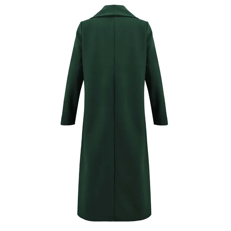 Women's Winter Casual Solid Woolen Warm Coat